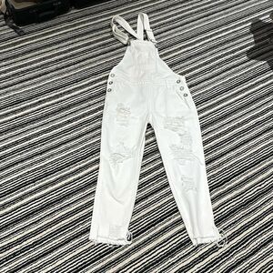 One teaspoon white Jean jumpsuit